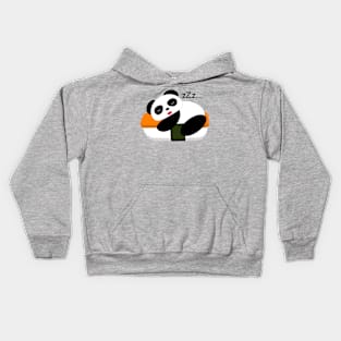 Panda sleeps top of sushi Kids Hoodie